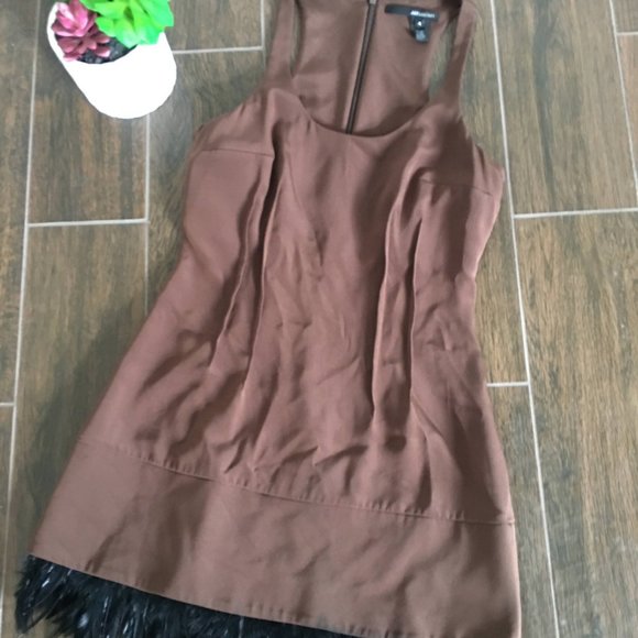 Jay Godfrey silk brown fitted feather cocktail 6 - Picture 3 of 8